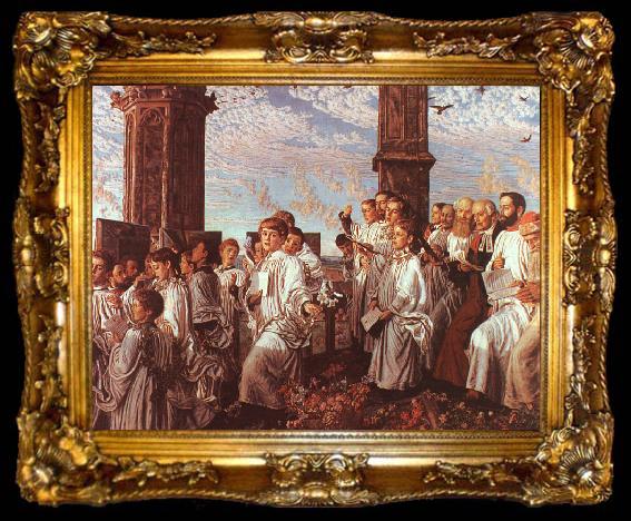 framed  William Holman Hunt May Morning on Magdalen Tower, ta009-2